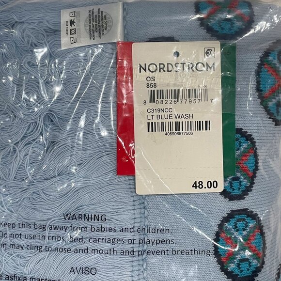 Cross Colours Beanie & Scarf Set — Logo Knit Light Blue — NWT Sealed Giftable - Picture 9 of 10